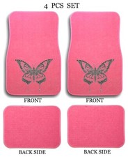 Car Truck Universal Fit Crystal Bling Stone Studded Pink Carpet Car Floor Mats Car Truck Universal Fit Crystal Bling Stone Studded Pink Carpet Car Floor Mats