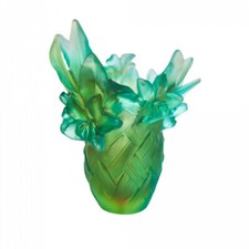 NEW DAUM CRYSTAL NUMBERED ED. TRESSAGE VASE SMALL #05627 BRAND NIB COLORFUL F/SH