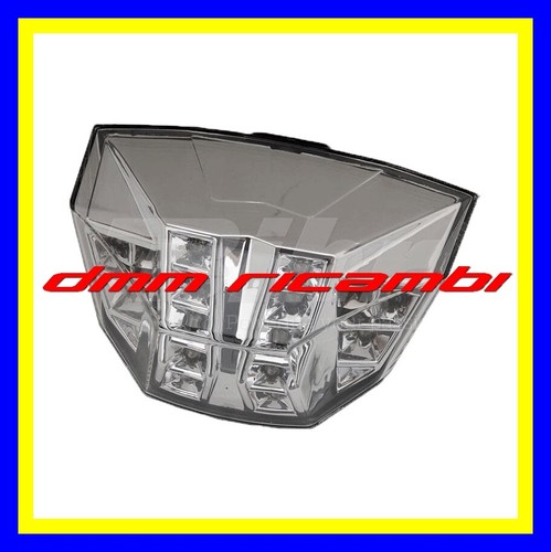 Fanale Posteriore LED Per Moto - Stop E Luce Freno, 12V, Argento, Rosso, Universale