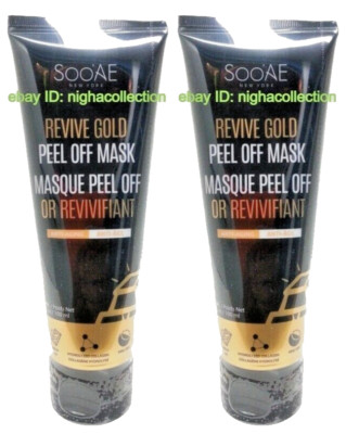 ( 2 Tubes )SooAE Anti-Aging Revive Gold Peel Off Masks 3.4 oz Each NEW SEALED
