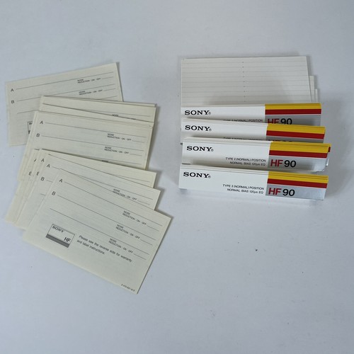 SONY J-Cards And Sticker labels Blank Lot of 17 insert with 12 stickers Cassette