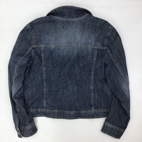 Merona Denim Blue Jean Jacket Collared Button Up Women's XL - 第 3/3 張圖片