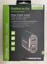 Monster Outlets to Go USB PowerPack2-in-1 Charger (MBL 1250 WCCHGR-2 EFS 133251)