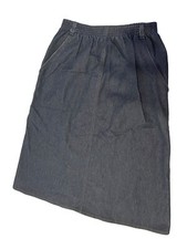 VTG Koret City Blues Denim Skirt Midi Length Elastic Waist Size 12