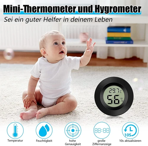 5/10x Digital Thermo-Hygrometer Thermometer Luftfeuchtigkeit Temperaturmessgerät - Bild 10 von 13