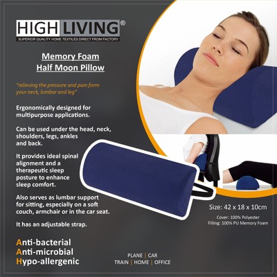 half moon memory foam pillow