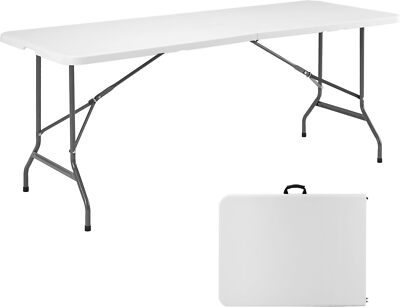 71'' Folding Table, Half Portable Folding Picnic Table for Camping Parties&Events