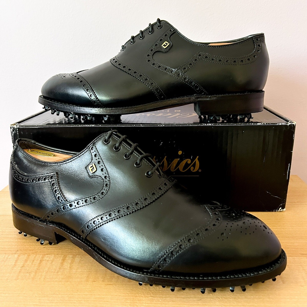 未使用　Handcrafted in USA FootJoy Classics NEW FootJoy Classics Cognac Lizard White Leather spectator