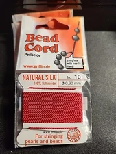 Silk Cord Griffin Beading Stringing Thread Red No. 10 0.90mm