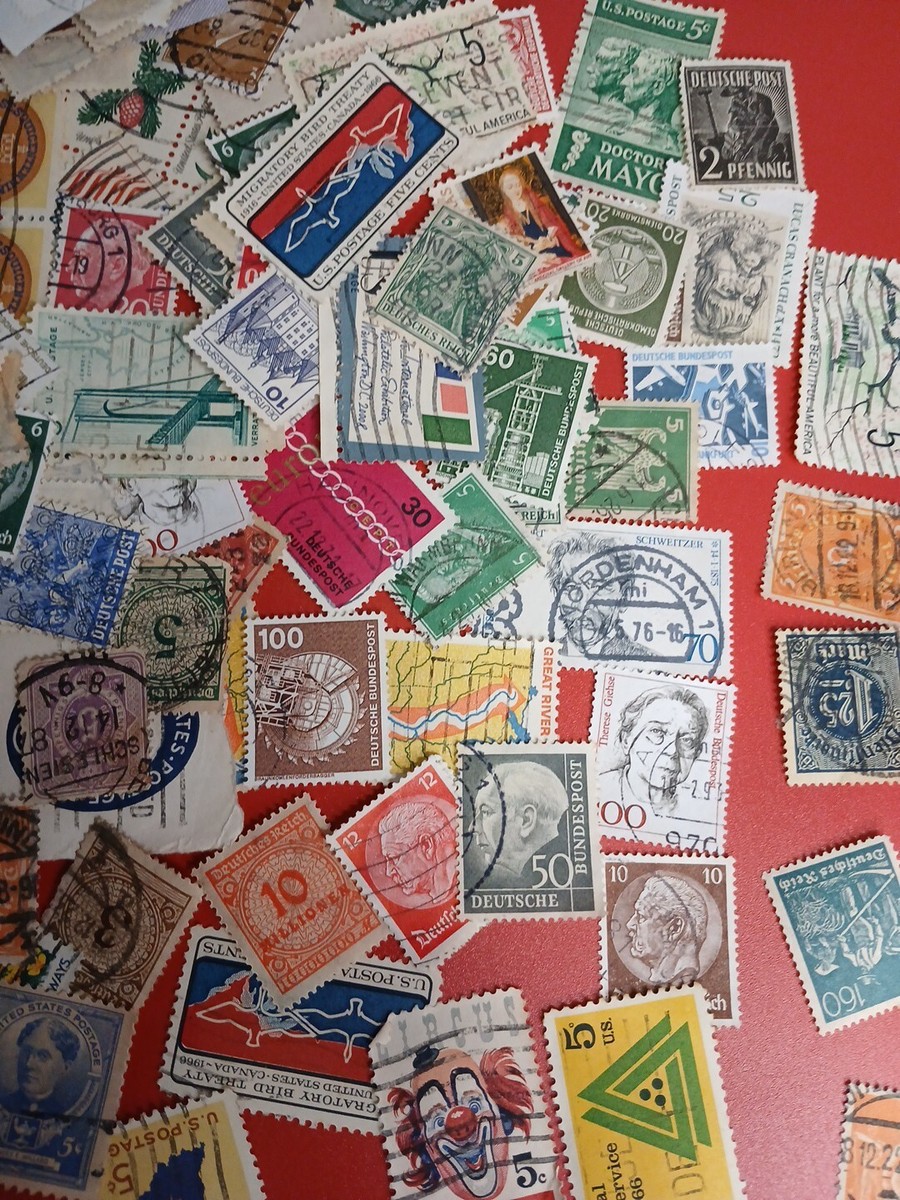 300 +Vintage Postage Stamps from Around the World Collect Craft
