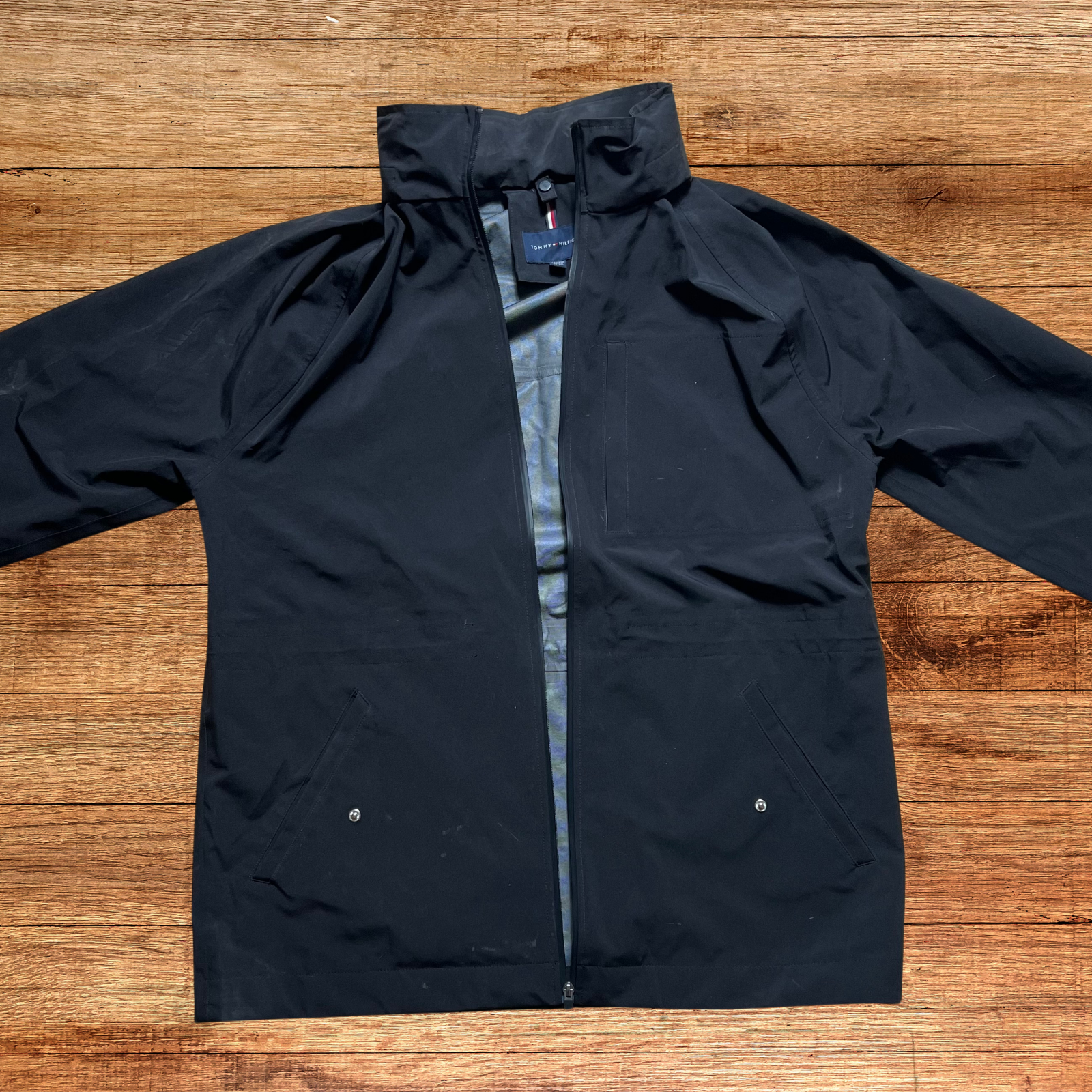 Tommy Hilfiger Black Water Resistant Mens XXL 2XL Jacket