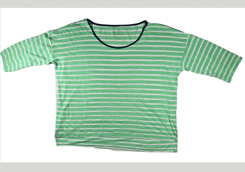 Talbots Womens Top XL Striped Linen 3/4 Sleeve Trim Oversized Comfort Casual EUC - Picture 8 of 8