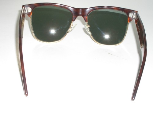 1980's 54MM VINTAGE B&L RAY-BAN W1273 TORT G15 CRYSTAL WAYFARERS MAX SUNGLASSES - Picture 6 of 10