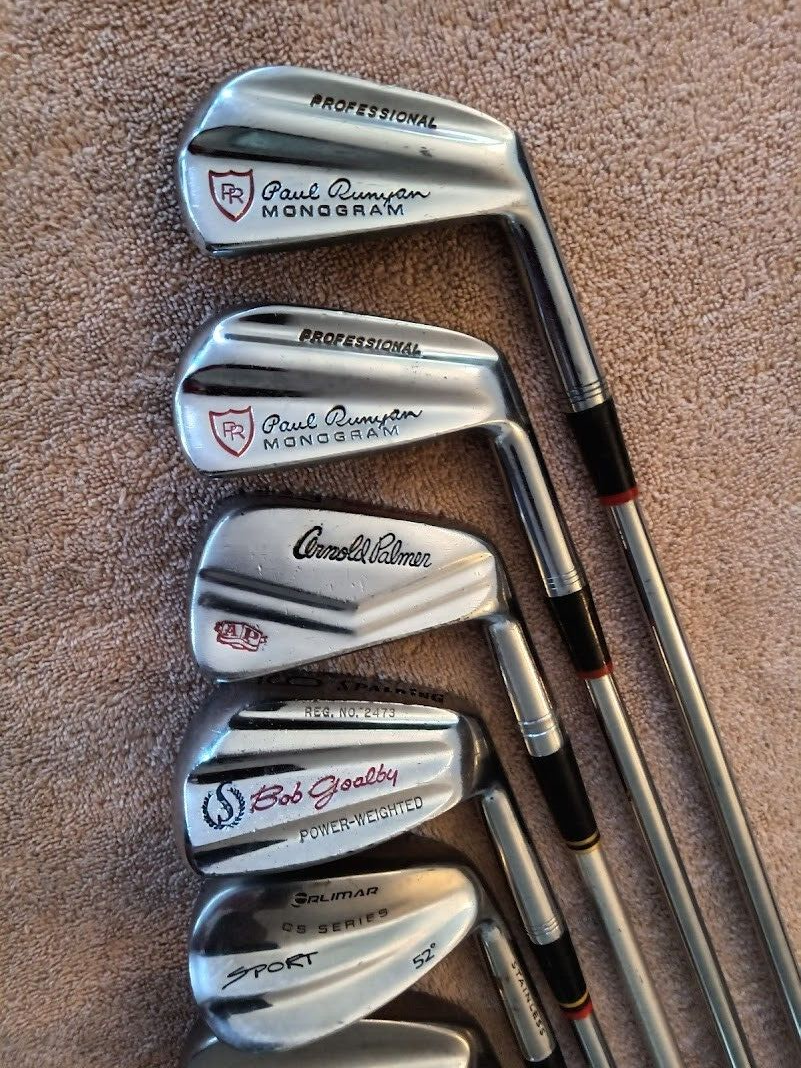 TZ GOLF - VINTAGE SUNDAY SET Spalding BLADES 3,5,7,9, Irons 52*,58