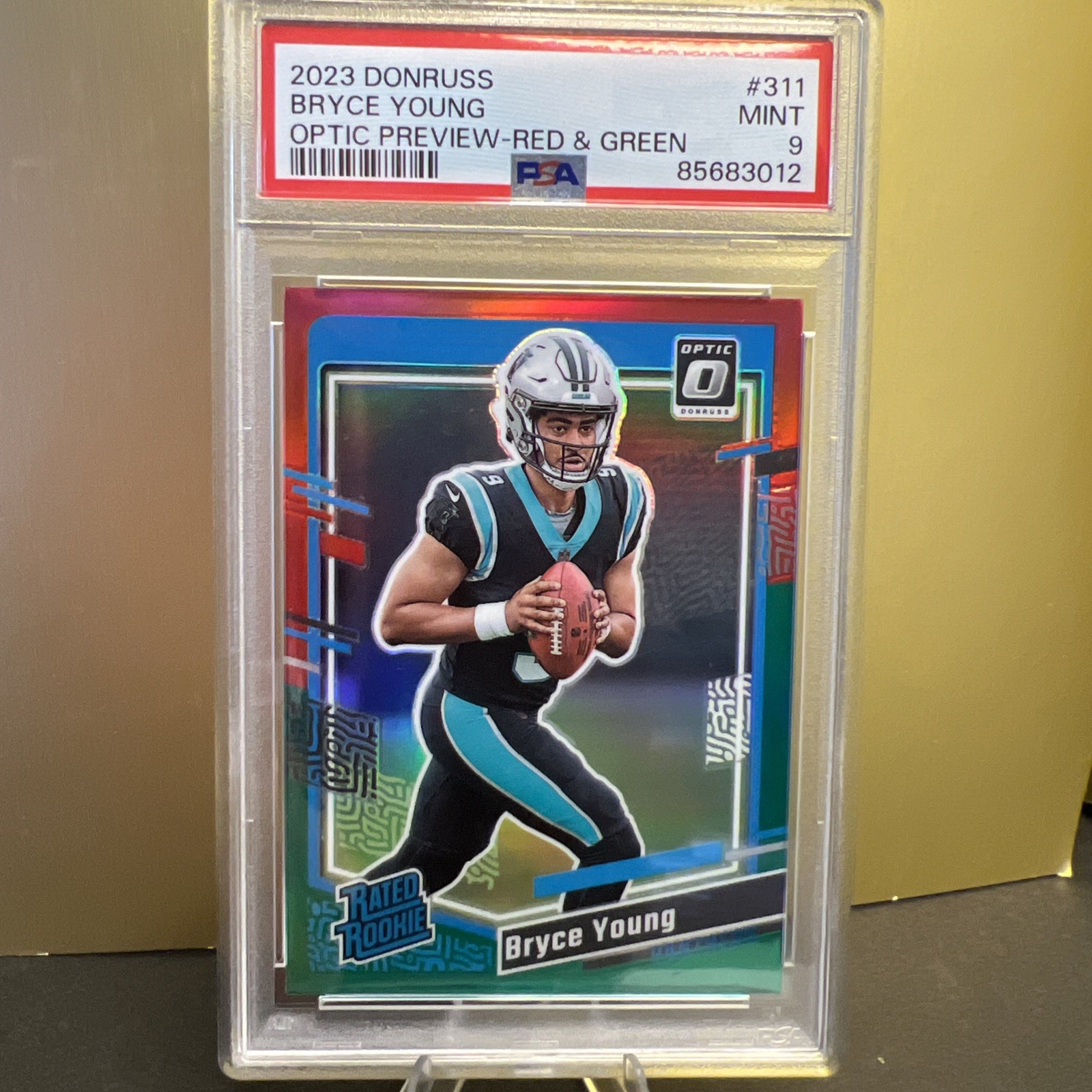 Bryce Young- 2023 Panini Donruss Optic Rated Rookie Preview Red/Green PSA 9 #311