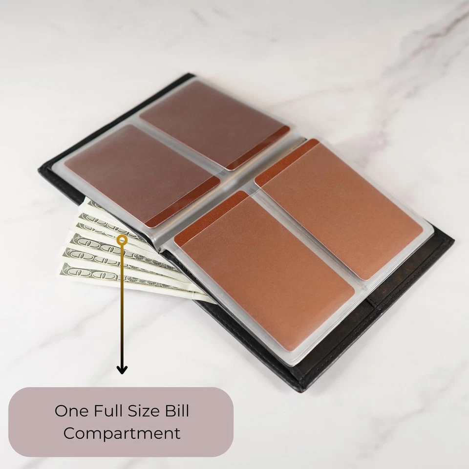 RFID Signal Blocking Leather European Hipster Wallet, Black, 5 x 4.5-Inch - Image 3 of 4