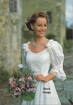 Vintage 1990s Laura Ashley Wedding Dress UK 16 Prairie Cottagecore Puff Sleeve