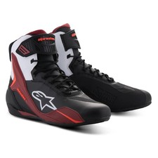 Alpinestars Faster-4 Motorcycle Shoes Black White Dark Red