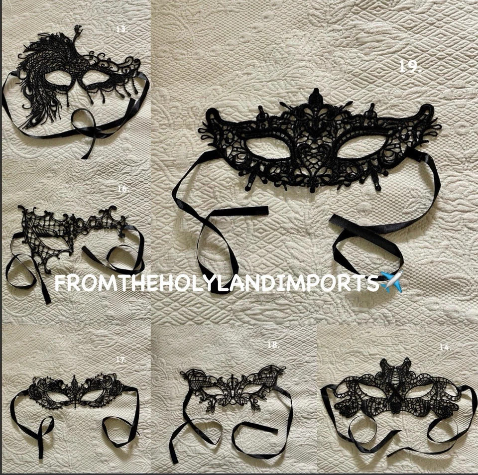 Black Lace Venetian Masquerade Eye Mask - Halloween Mask - Christmas Gift - Image 4 of 4
