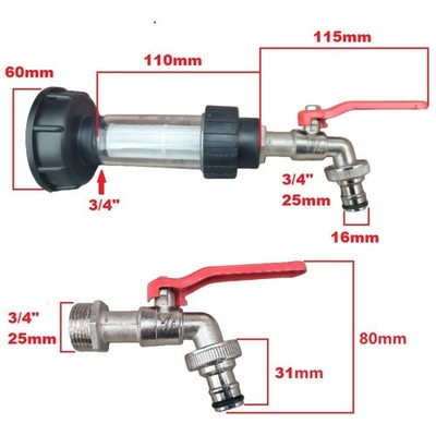 IBC Tote Adapter Kit Auslaufsicher für Wassertransfer mit Full Path Design