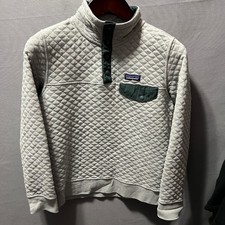 Patagonia Organic Cotton Quilt Snap-T Pullover Grey Green Small 25371
