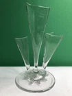 Steuben Clear Glass Frederick Carder Art Deco Epergne Vase Signed Modernist