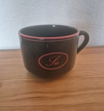 vintage Jumbo Kaffeetasse "Sie" schwarz  orange 400 ml