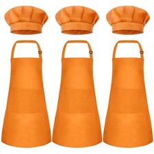 Bouiexye Kids Apron and Chef Hat Set Children Apron Adjustable with 2 Pockets...