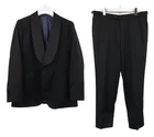 SUITSUPPLY La Spalla Brescia Suit Men's 2 Piece Wool Black Shawl Collar