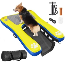 Inflatable Dog Pool Float Dock Platform for Small Dogs, Dog Pool Ramp Ladder ...