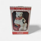Vintage 1998 Limited Edition Coca-Cola Cookie Jar Polar Bear Red Scarf  & 6 Pack