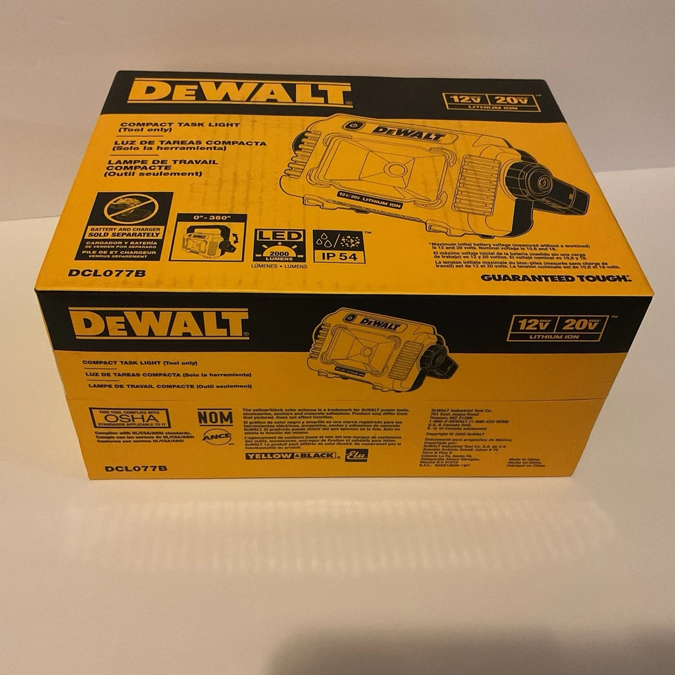 DeWalt Compact LED (2000 Lumens) Task Light DCL077B (Tool Only) Brand NEW - Image 2 of 4