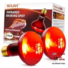 150W Infrared Heat Lamp Bulbs, 2 Pack Reptile Infrared 150W Infrared Bulbs