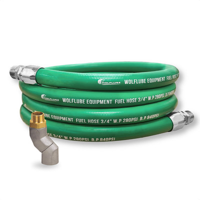 LUEQST 3/4'' Fuel Transfer Hose with 360° Z Swivel - Solid GREEN Color Heavy Duty