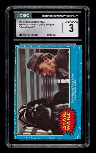 1977 OPC Star Wars #7 The villainous Darth Vader — CGC 3