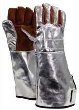 NSA DJX17SPEC3 Aluminized Extreme Heat Glove - Leather Palm - Wool Lined Forging