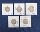 Lot (5) Better Barber Liberty Quarters 1906-D 1908-D 1909-S 1909 1911 Silver BS
