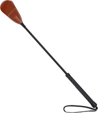 Genuine Leather Horse Riding Crop, 21.26" Brown Equestrian Whip for Dressage, Tr