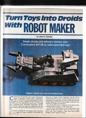 Robot Maker Commodore 64 Magazine Ad Vintage DIY Robotics Program