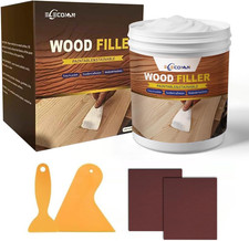 Wood Filler Repair Kit 16oz White   Paintable  Stainable Wood Putty Filler f...