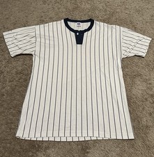 Vintage Russell Athletic MLB Shirt Mens Large Pinstripe Made in USA 80s 90s