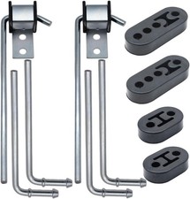 10PCS Car Exhaust Hangers Rod Rubbrer Hanger Kits Mild Steel Zinc Coated