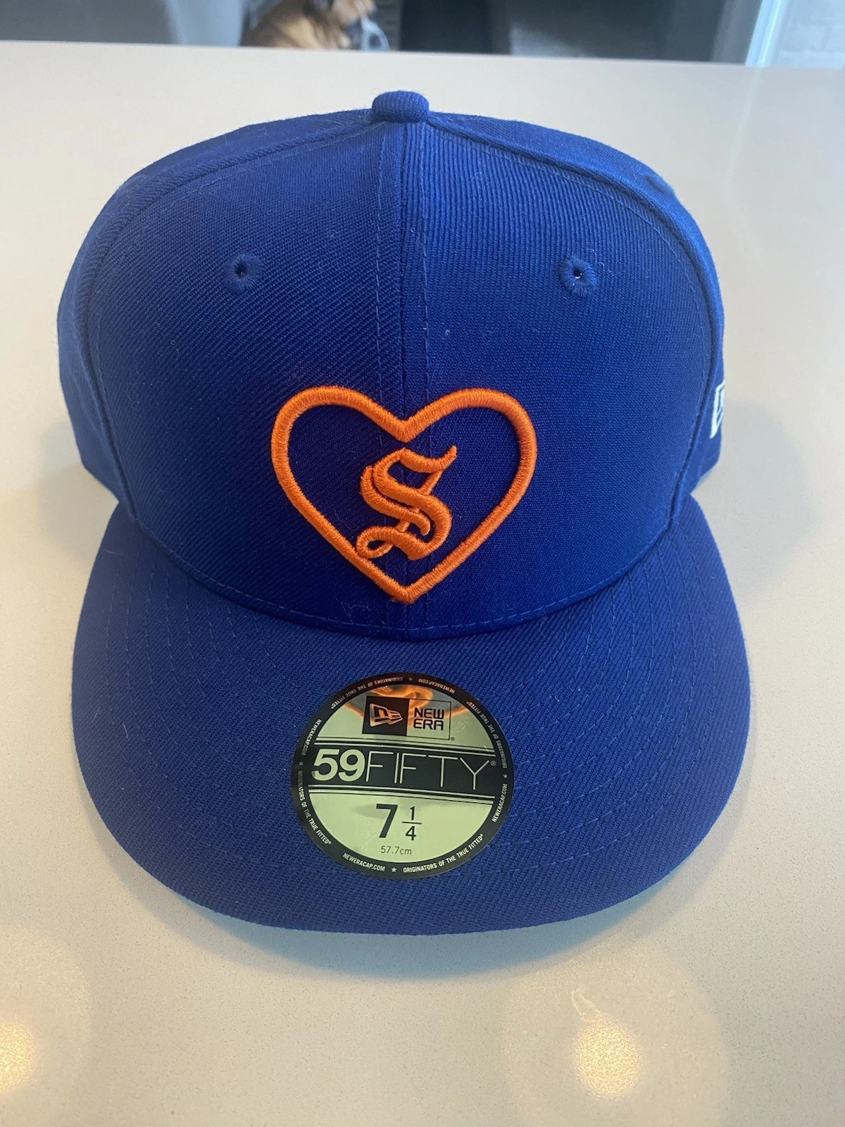 Casquette chapeau bleu royal Supreme New Era Heart taille 7 1/4 FW17 2017