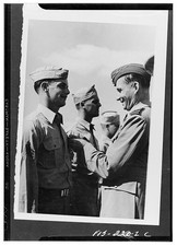Photo:World War II Soldiers Greeting Officer 1940s Military Portrait