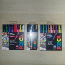 🟢 Uni Posca Paint Markers Pen bundle with Standard, Sparkling &  Mono Colours..