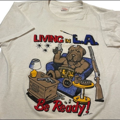 Vintage LA Riots Comic Humor Tee Shirt | eBay