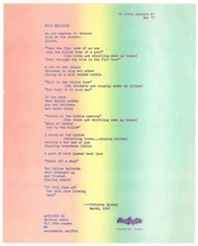 Victoria DALKEY / Poetry Broadsheet Folk Medicine 1st Edition 1975