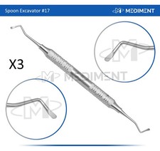 X3 DENTAL PERIODONTAL INSTRUMENT SPOON EXCAVATOR  17 8MM HOLLOW GRIP STAINLESS