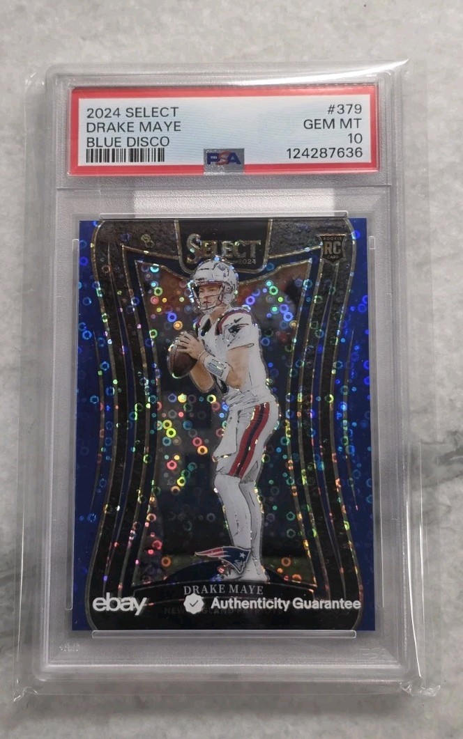 2024 Select Suite Level Blue Disco Prizm #379 Drake Maye Rookie - /25 - PSA 10
