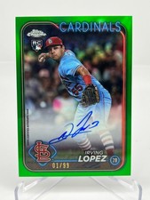 2024 TOPPS CHROME IRVING LOPEZ RC 01/99 GREEN REFRACTOR AUTO RA-IL CARDINALS